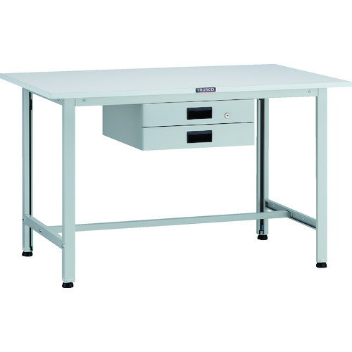 トラスコ TRUSCO 軽荷重作業台（200kg）AO型 1200X600XH740 薄型2段引出付 ホワイト色 AO-1260UDK2 125-9136 (商品コード：173379)