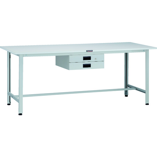 トラスコ TRUSCO 軽荷重作業台（200kg）AO型 1800X600XH740 薄型2段引出付 ホワイト色 AO-1860UDK2 125-9163 (商品コード：173398)