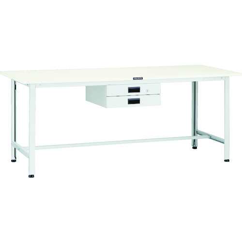 トラスコ TRUSCO 軽荷重作業台（200kg）AO型 1800X750XH740 薄型2段引出付 ホワイト色 AO-1875UDK2 125-9165 (商品コード：173404)