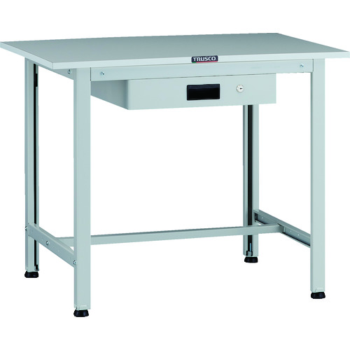 トラスコ TRUSCO 軽荷重作業台（200kg）AO型 900X600XH740 薄型1段引出付 ホワイト色 AOR-0960UDK1 137-1692 (商品コード：173407)