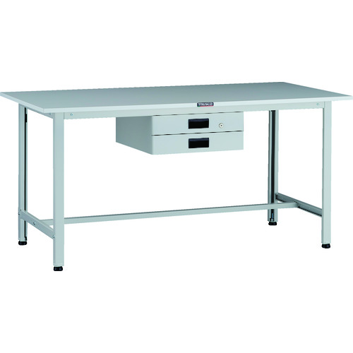 トラスコ TRUSCO 軽荷重作業台（200kg）AO型 1500X750XH740 薄型2段引出付 ホワイト色 AOR-1575UDK2 137-1706 (商品コード：173431)
