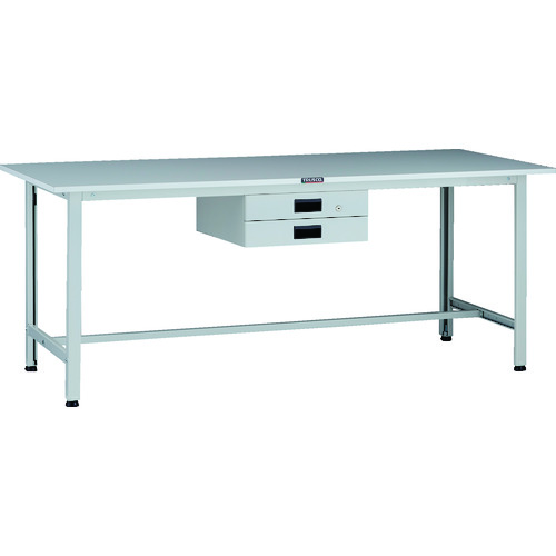 トラスコ TRUSCO 軽荷重作業台（200kg）AO型 1800X600XH740 薄型2段引出付 ホワイト色 AOR-1860UDK2 137-1707 (商品コード：173437)