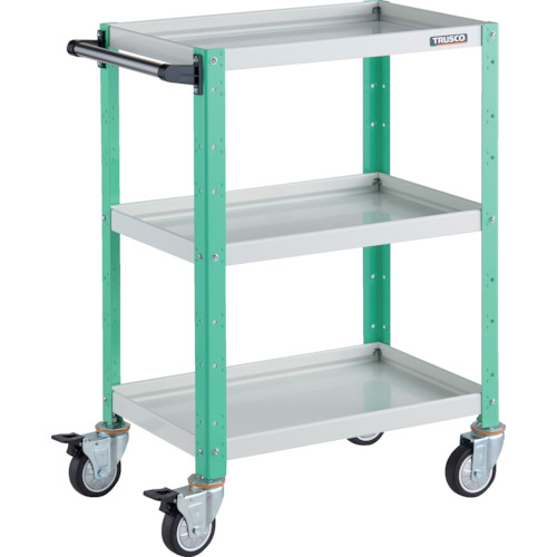トラスコTRUSCO ツールワゴン バーディワゴン 600X400XH880 ウレタン車輪 ホワイト／ヤンググリーン BDW-963U-WYG 326-8118 (商品コード：173661)