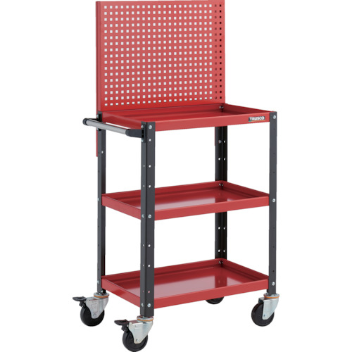 トラスコTRUSCO ツールワゴン バーディワゴン上部パンチングパネル付 600X400X1330 レッド／ブラック BDW-P963-RBK 326-8655 (商品コード：173760)
