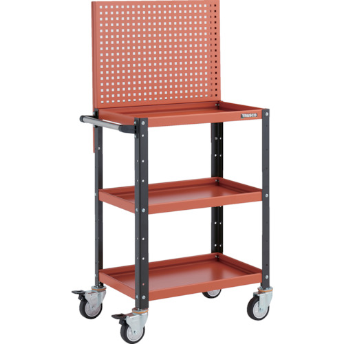 トラスコTRUSCO ツールワゴン上部パンチングパネル付600X400X1330ウレタン車輪 オレンジ／ブラック BDW-P963U-ORBK 326-8670 (商品コード：173765)