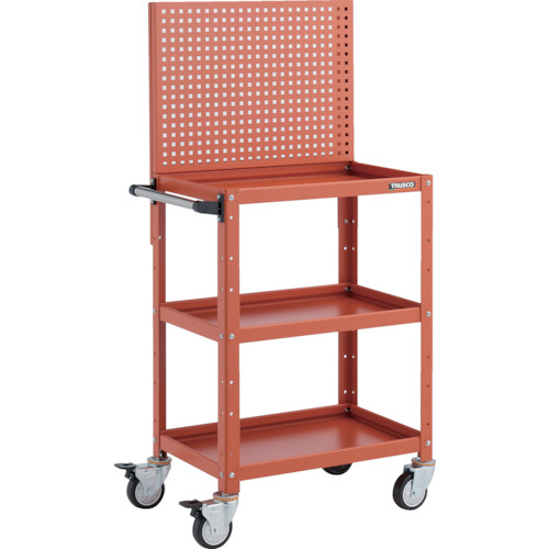 トラスコTRUSCO ツールワゴン 上部パンチングパネル付 600X400X1330 ウレタン車輪 オレンジ BDW-P963U-OROR 326-8663 (商品コード：173766)