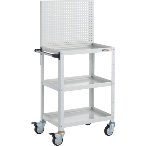 トラスコTRUSCO ツールワゴン 上部パンチングパネル付 600X400X1330 ウレタン車輪 ホワイト BDW-P963U-W 326-8664 (商品コード：173769)