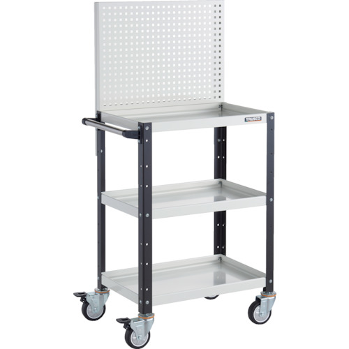 トラスコTRUSCO ツールワゴン上部パンチングパネル付600X400X1330ウレタン車輪 ホワイト／ブラック BDW-P963U-WBK 326-8669 (商品コード：173770)