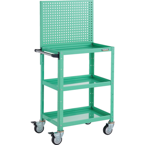 トラスコTRUSCO ツールワゴン 上部パンチングパネル付 600X400X1330 ウレタン車輪 ヤンググリーン BDW-P963U-YG 326-8665 (商品コード：173772)