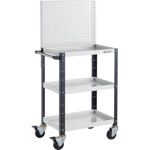 トラスコTRUSCO ツールワゴン バーディワゴン上部パンチングパネル付 600X400X1330 ホワイトブラック BDW-P963-WBK 326-8658 (商品コード：173774)