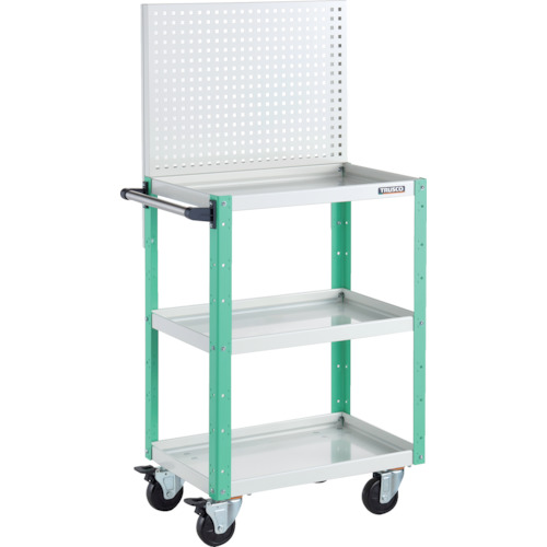 トラスコTRUSCO ツールワゴン 上部パンチングパネル 600X400X1330 ホワイト／ヤンググリーン BDW-P963W-YG 116-3708 (商品コード：173775)