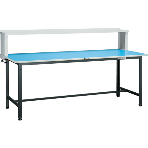 トラスコ TRUSCO 軽荷重作業台（250kg）BE型 900X750XH1044（全高） 上棚付 ダークグレー色 BE-0975YURB 454-3556 (商品コード：173789)