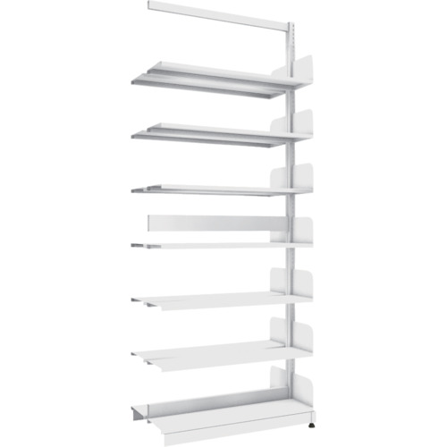 トラスコ TRUSCO 単柱書架 複式 B5縦 W900XD220XH2275 7段 連結 BS-SD73T-7B 459-2581 (商品コード：174009)