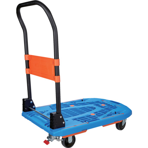 トラスコ TRUSCO 樹脂台車 カルティオ（新型） 780X490 折畳 ブルー スチールストッパー付 MPK780BSS 683-0767 (商品コード：190477)