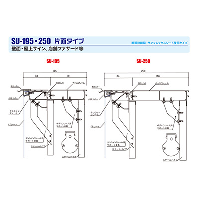 サンフレックスフレーム SS-195@片面フレーム 10000×1000 (商品コード：007721)