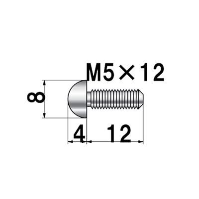 ディスプレイパーツ POPIC 半球型ボルトタイプ NO.8-HB-8 屋内用(商品コード：026005)