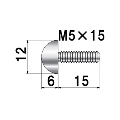 ディスプレイパーツ POPIC 半球型ボルトタイプ NO.12-HB-6 屋内用(商品コード：026022)