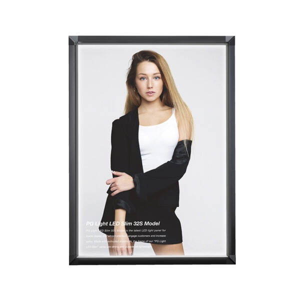 PGライトLEDスリム PG-32S 屋内用 ツヤ有ブラックBG+B B2 角型 壁付仕様(商品コード：063980)