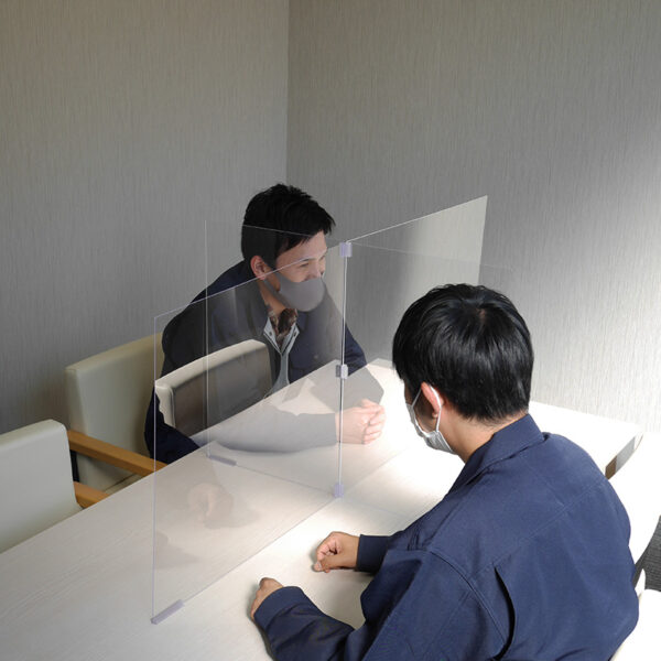 十字アクリルパーテーション W1200×H550×D700mm(商品コード：089682)