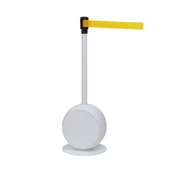 ベルトパーテーション CS-97 (本体：ホワイト/ベルト：イエロー)(商品コード：141901)