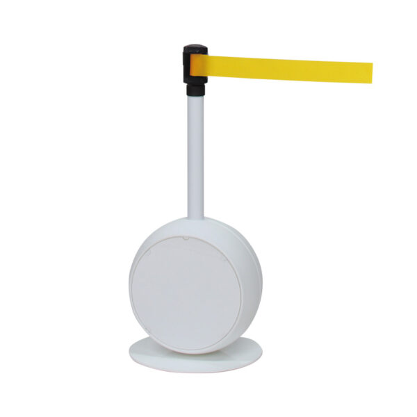 ベルトパーテーション CS-77 (本体：ホワイト/ベルト：イエロー)(商品コード：141909)