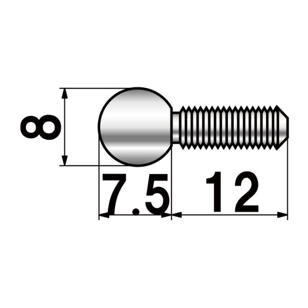 ディスプレイパーツ POPIC 球型ボルトタイプ NO.8-MB-8 屋内用(商品コード：165423)
