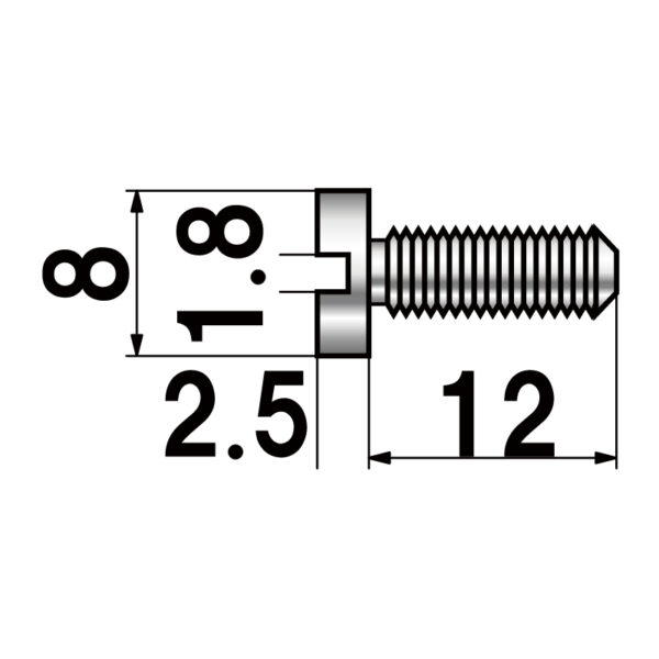 ディスプレイパーツ POPIC 溝付ボルトタイプ NO.8-BB-2 屋内用(商品コード：165424)