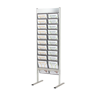 リーフレットラックスタンド PRC-102 アジャスター仕様 ラックカラー：0クリア(商品コード：027540)