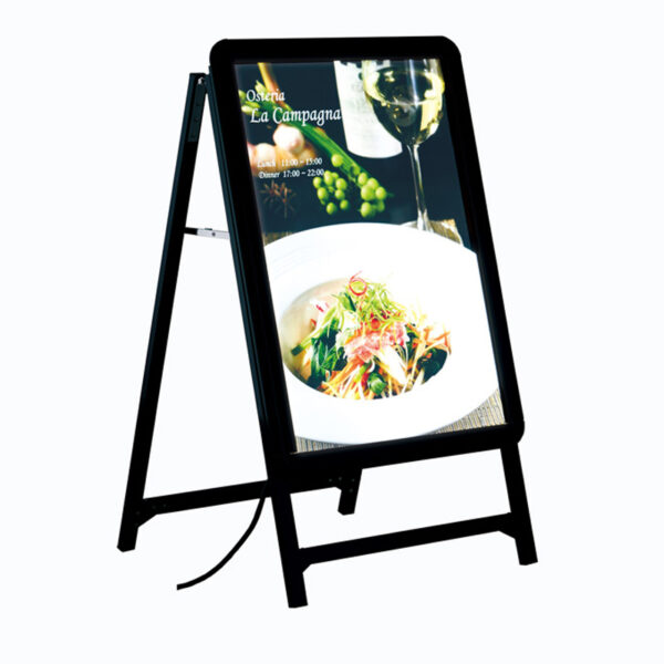 屋外用LEDスタンド看板 PGライトLED フォルムA B2 片面 ブラック 本体のみ(商品コード：104842)